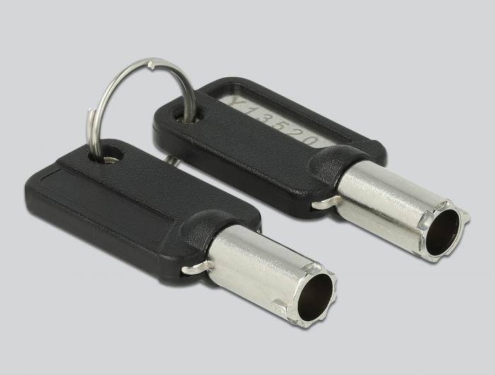 Navilock Notebook Sicherungskabel mit 3 Verriegelungsköpfen für Kensington, Noble Wedge und Nano Slot (20676)