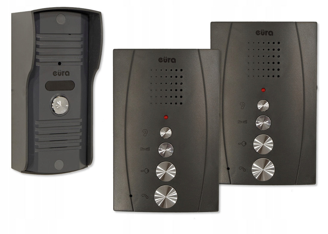 INTERCOM 'EURA' ADP-51A3 'DIFESA' - 1-Family 2 Uniphones Intercom Graphite