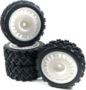 Absima Complete Wheels, Black, 4 pcs - 1:10 Rally Block (2510062)