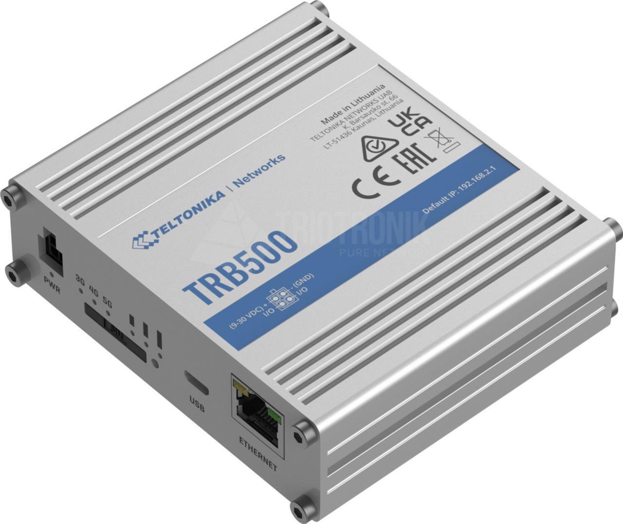Teltonika TRB500 - Edelstahl - Aluminium - DIN-Schienen-/Wandmontage - LAN - Leistung - Signalstärke - Status - IP30 - Extern (TRB500)