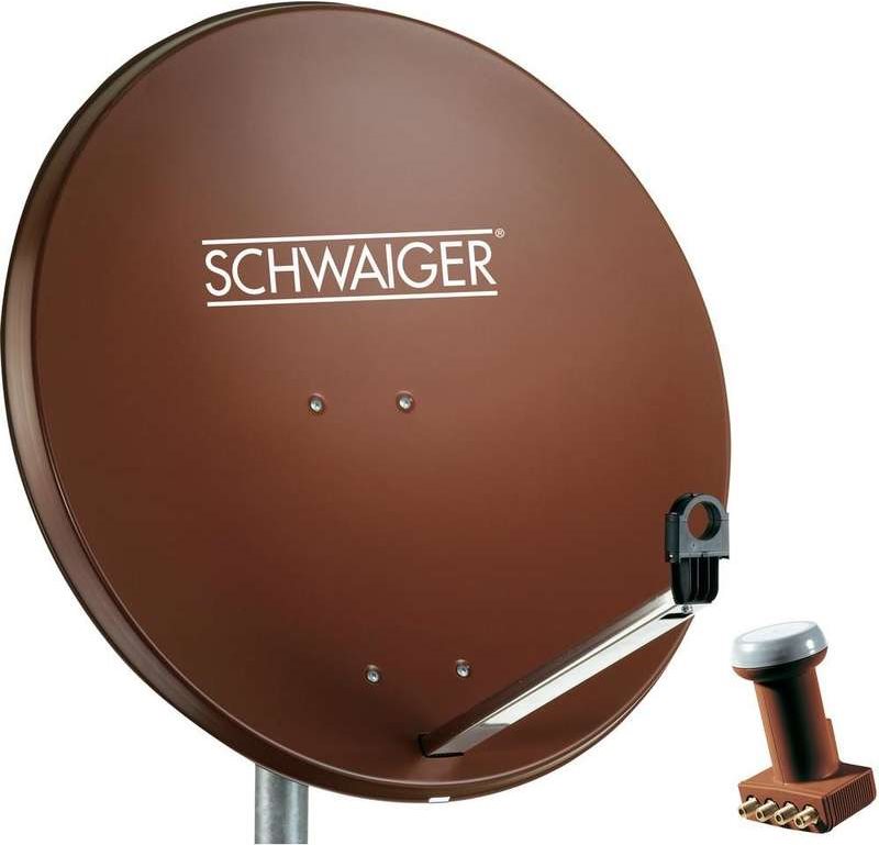 SCHWAIGER SAT System - 80 cm - Quad-LNB for 4 Users - Brick Red SPI991.2SET