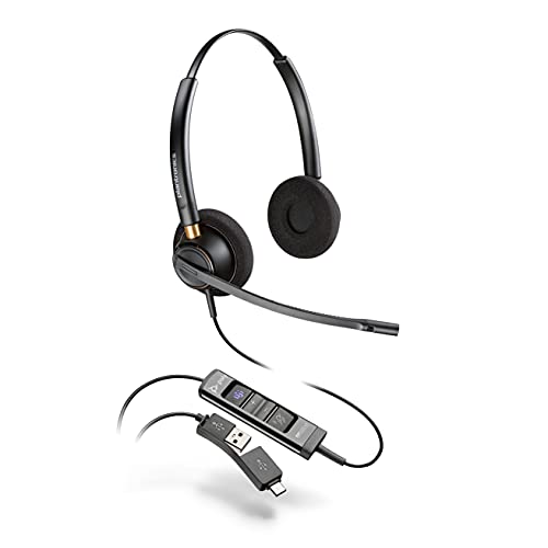 HP POLY Poly EncorePro 525-M - On-Ear Wired Headset - USB-A - Black - Certified for Microsoft Teams (783R2AA)