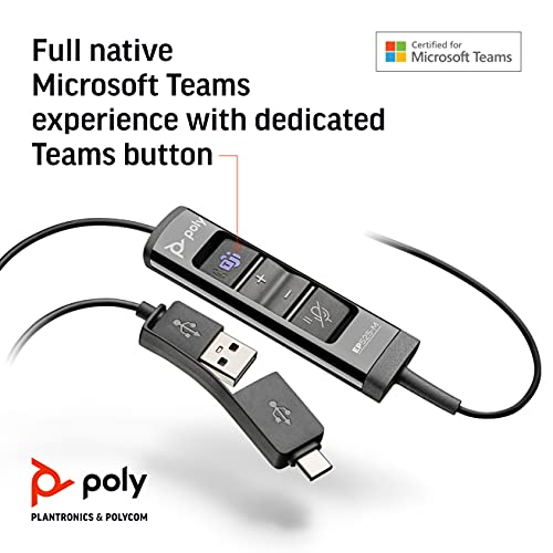 HP POLY Poly EncorePro 525-M - On-Ear Wired Headset - USB-A - Black - Certified for Microsoft Teams (783R2AA)