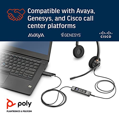 HP POLY Poly EncorePro 525-M - On-Ear Wired Headset - USB-A - Black - Certified for Microsoft Teams (783R2AA)