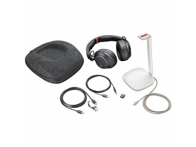 HP Poly Voyager Surround 85 UC Wireless Headphones with Headband for Calls/Music/Sports/Everyday Use, USB Type-C, Bluetooth, Charging Case, Black (8G7T8AA)