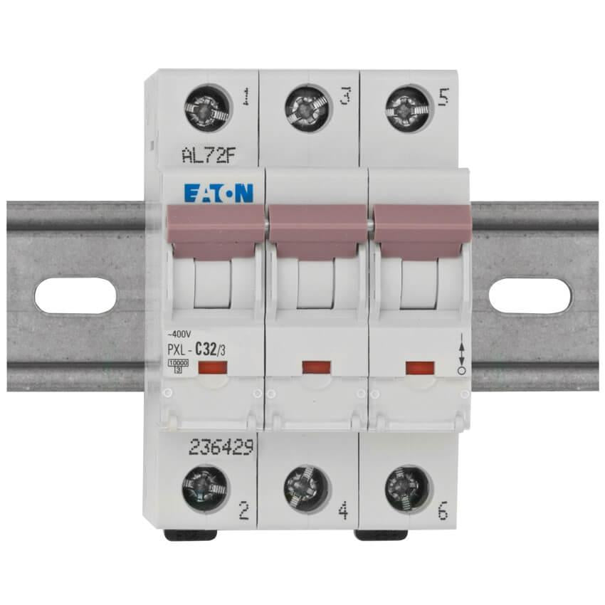 EATON Miniature Circuit Breaker PXL-C32/3 - 32A, 3-Pole, 10kA Breaking Capacity (236429)