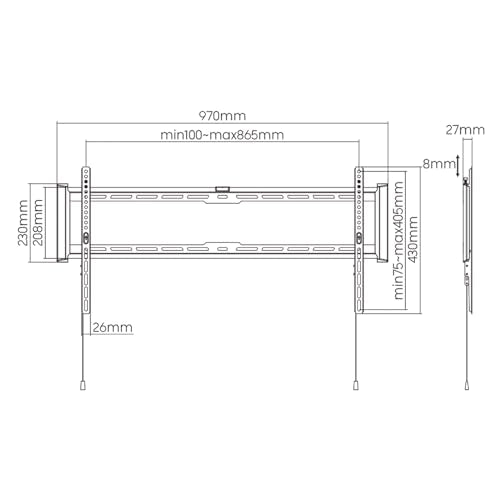 Value TV Mount 2.29 m (90"), Black (17.99.1224)