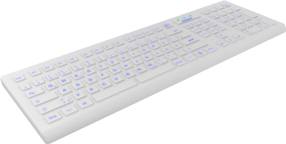 KeySonic KSK-8031INEL USB Keyboard QWERTZ German White (KSK-8031INEL-WH)