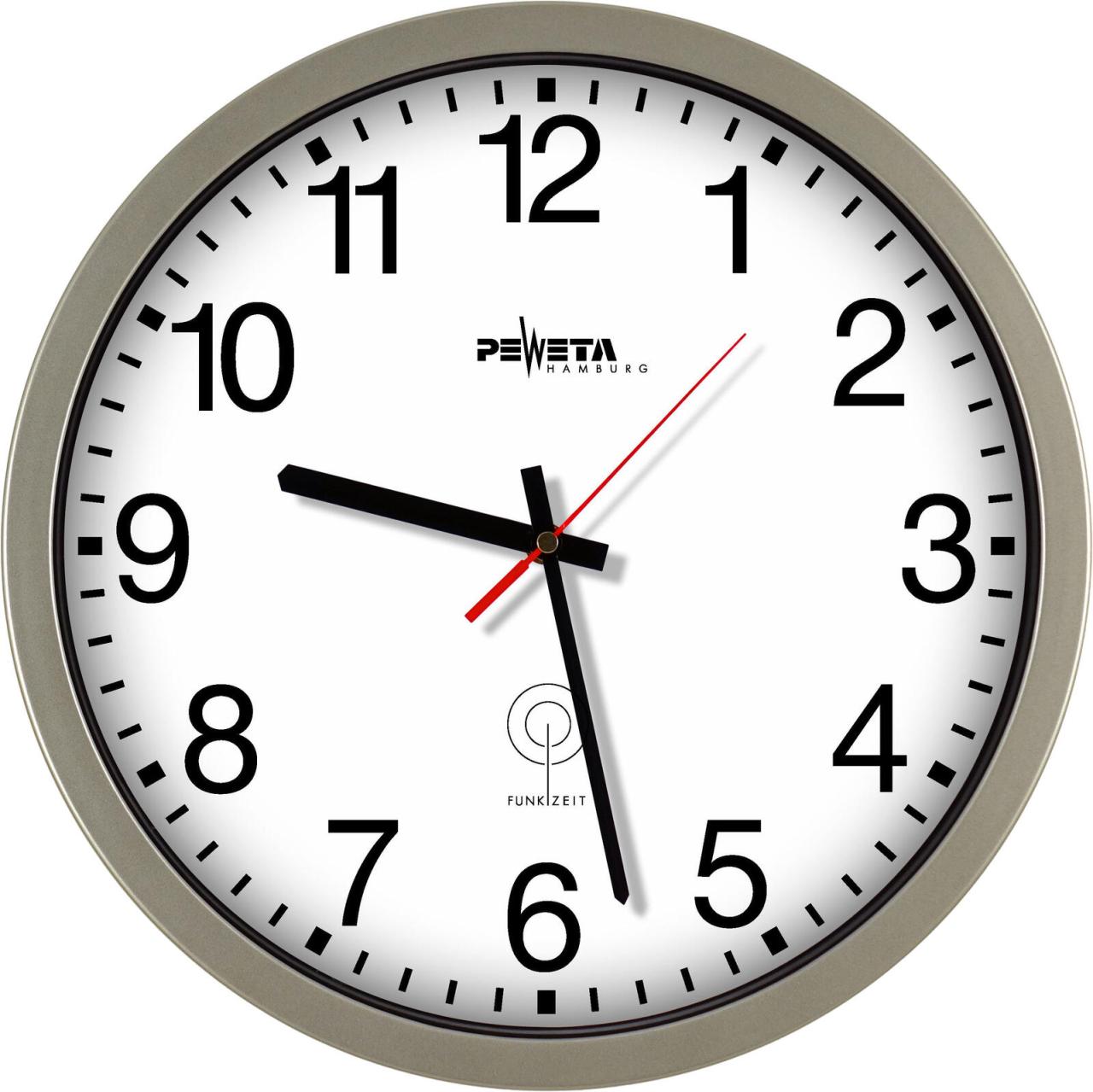 Peweta 55.131.313 Radio-Controlled Watch - 1.5V, O350mm Silver 1.5Vf.innen