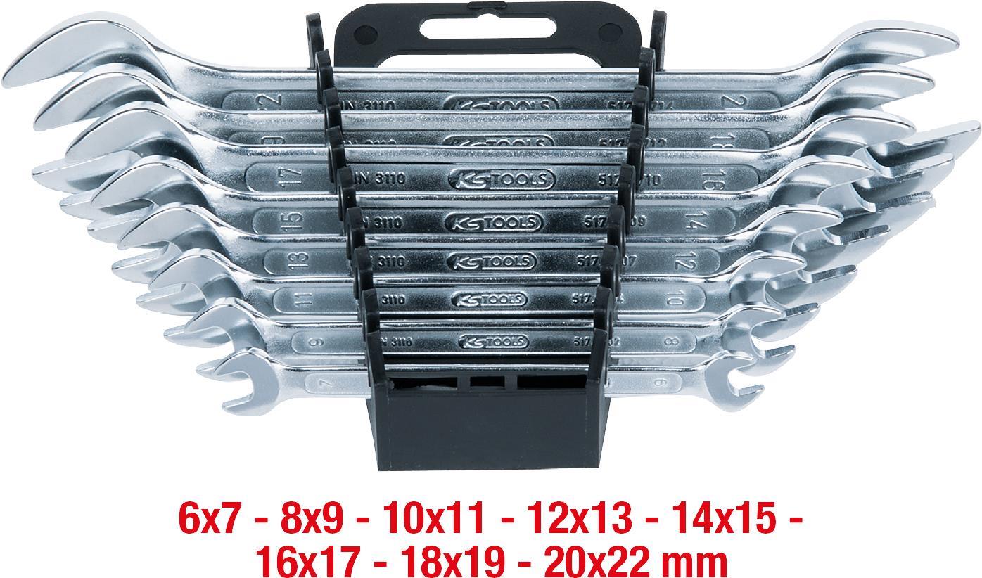 KS TOOLS CLASSIC Double Open-End Wrench Set, 8-Piece, 6x7-20x22mm (517.0148)