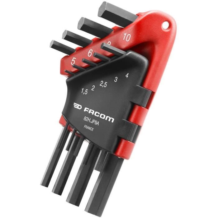 FACOM Allen Key Set - 9 Pieces - Short - Offset - Hexagonal - Model 82H.JP9APB