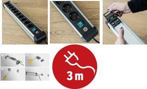 Brennenstuhl Premium-Alu-Line 10-way Power Strip 3 m H05VV-F 3G1.5