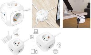 LogiLink 4-Way Charging Cube 4x Socket 1x USB-C PD 20W LPS283U