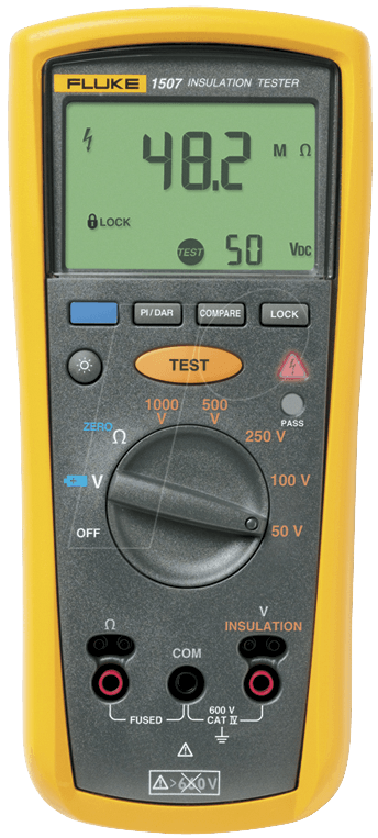 Fluke 1507 - grey - Gelb - 600 V - 1 µF - 0,01 - 2000 MO - 20% - 0,5 s (2427890)