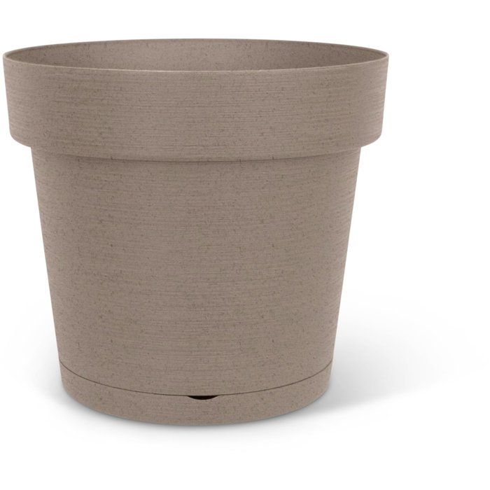 GARDEN ID Round Flower Pot with Reservoir Ø 50 cm - 47 L - H 43 cm - Taupe
