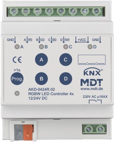 MDT AKD-0424R.02 LED Controller, RGBW, 4-fach, 4TE, REG (AKD-0424R.02)