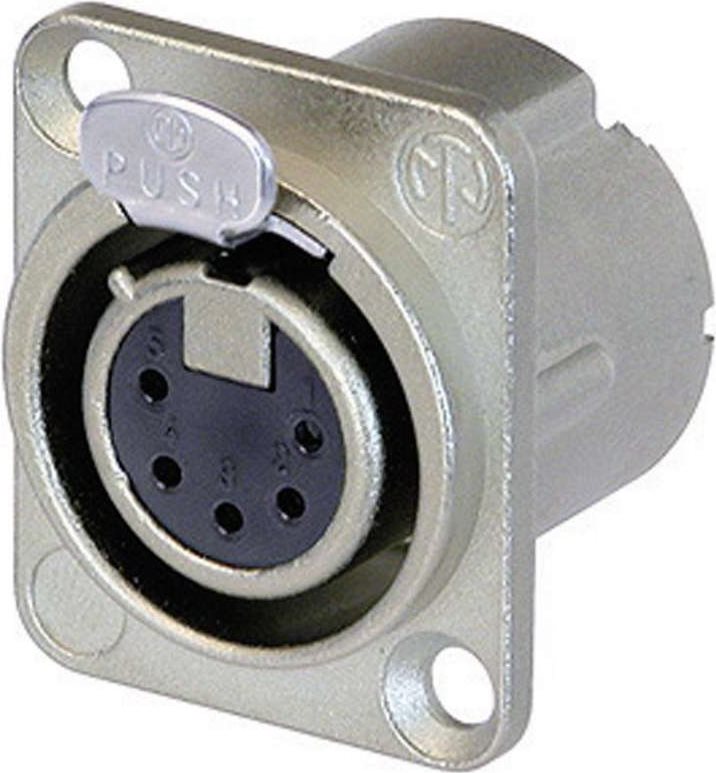 Neutrik XLR Connector Flange Socket 5 Poles Silver - NC5FD-LX