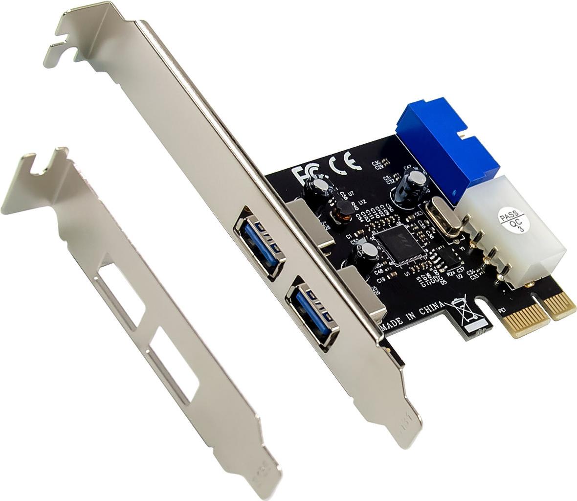 InLine Schnittstellenkarte - 4x USB 3.2 Gen.1 - (2+2) PCIe - low profile Slotblech (76666G)