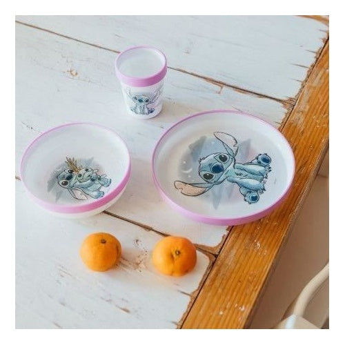 COFFRET REPAS 3 PIeCES GOBELET + BOL + ASSIETTE ANTIDÉRAPANTS LILO et STITCH afbeelding 2