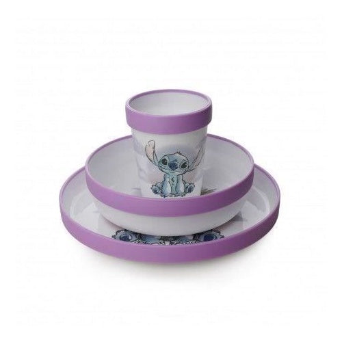 COFFRET REPAS 3 PIeCES GOBELET + BOL + ASSIETTE ANTIDÉRAPANTS LILO et STITCH afbeelding 3