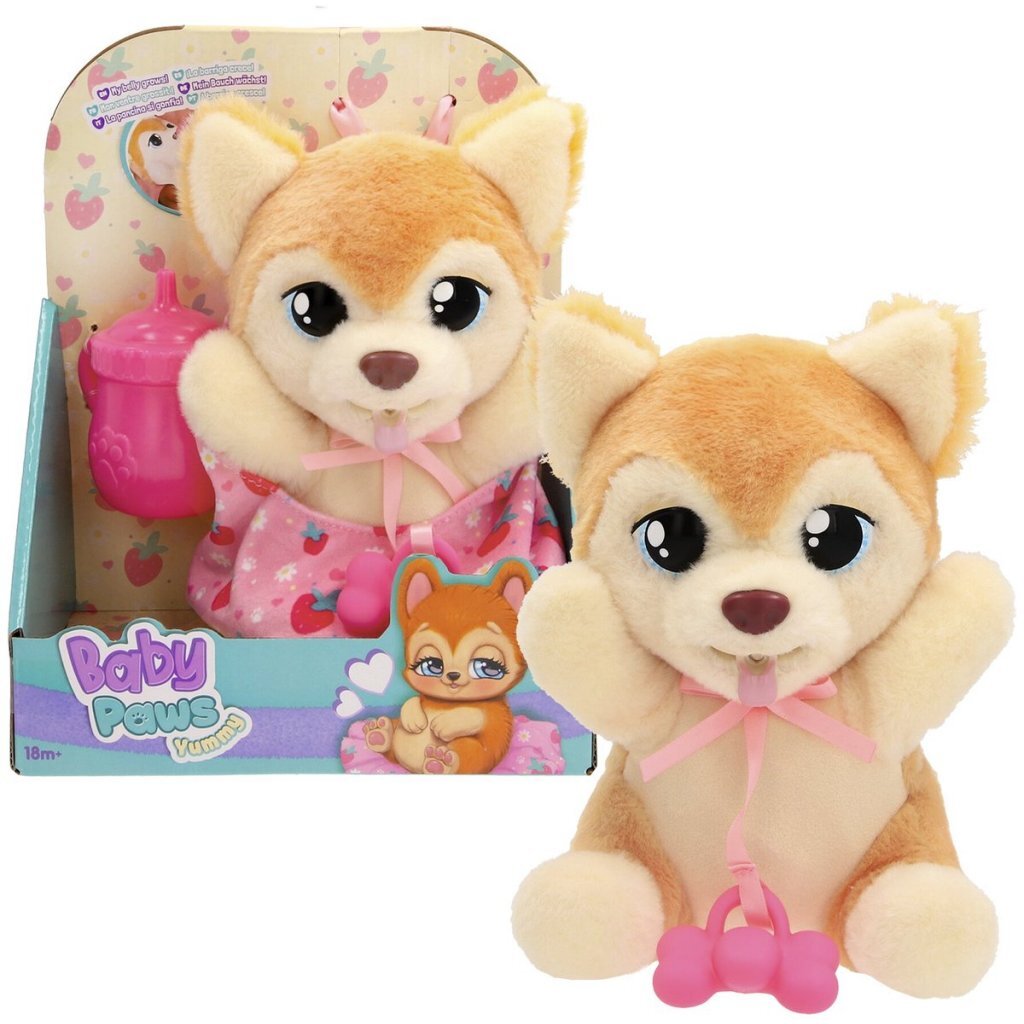 Baby Paws Interactive Plush Yummy Shiba 9.5 cm - Fun Pet Toy