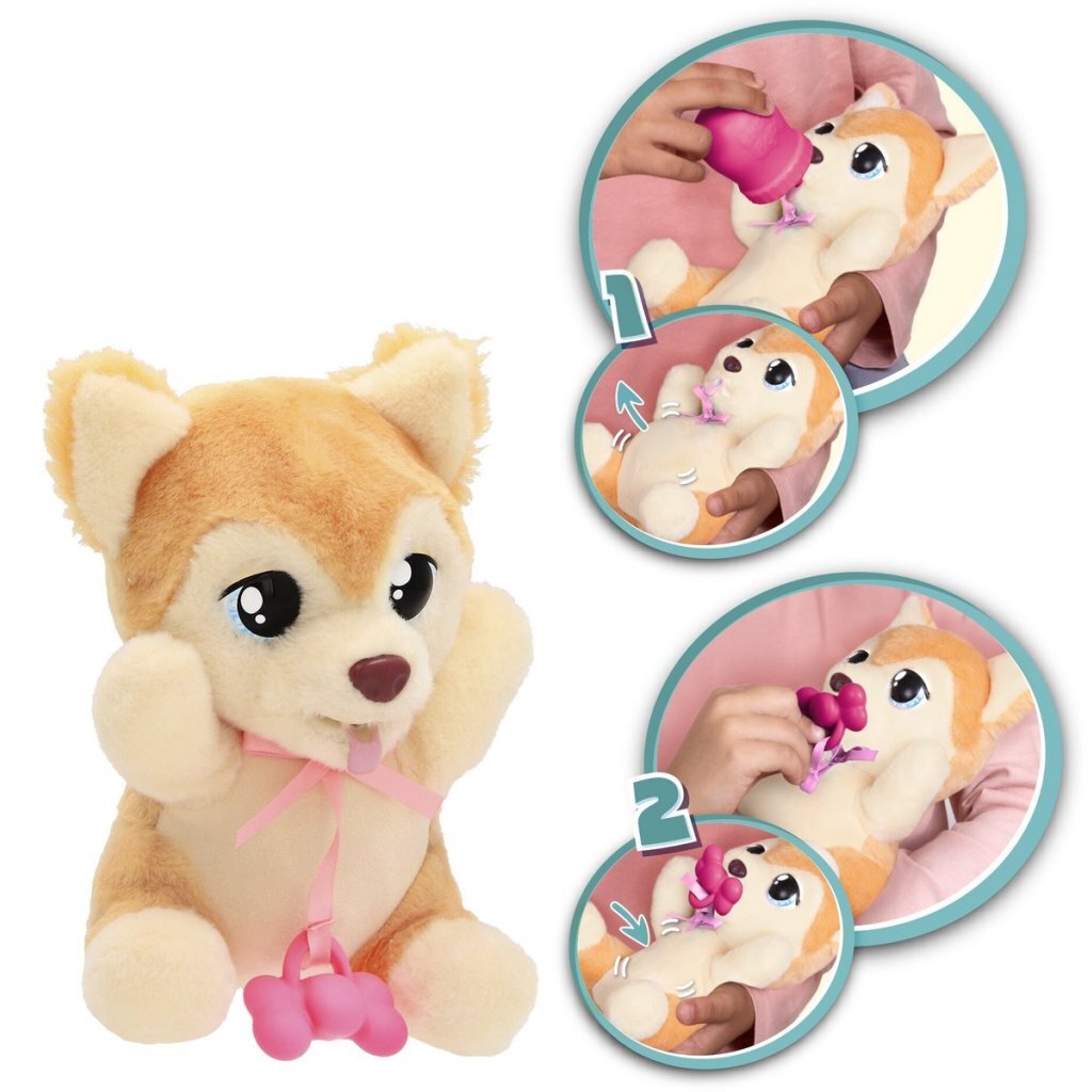 Baby Paws Interactive Plush Yummy Shiba 9.5 cm - Fun Pet Toy