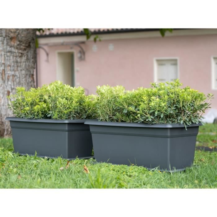 STEFANPLAST MEDITERRANEO Rectangular Planter - 110 L - 100x45x40H cm - Anthracite