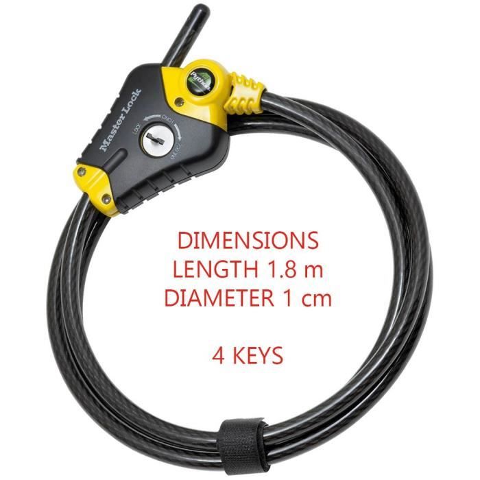 MASTER LOCK Adjustable Anti-theft Lock - Python 8433EURD - 30 cm to 1.8 m