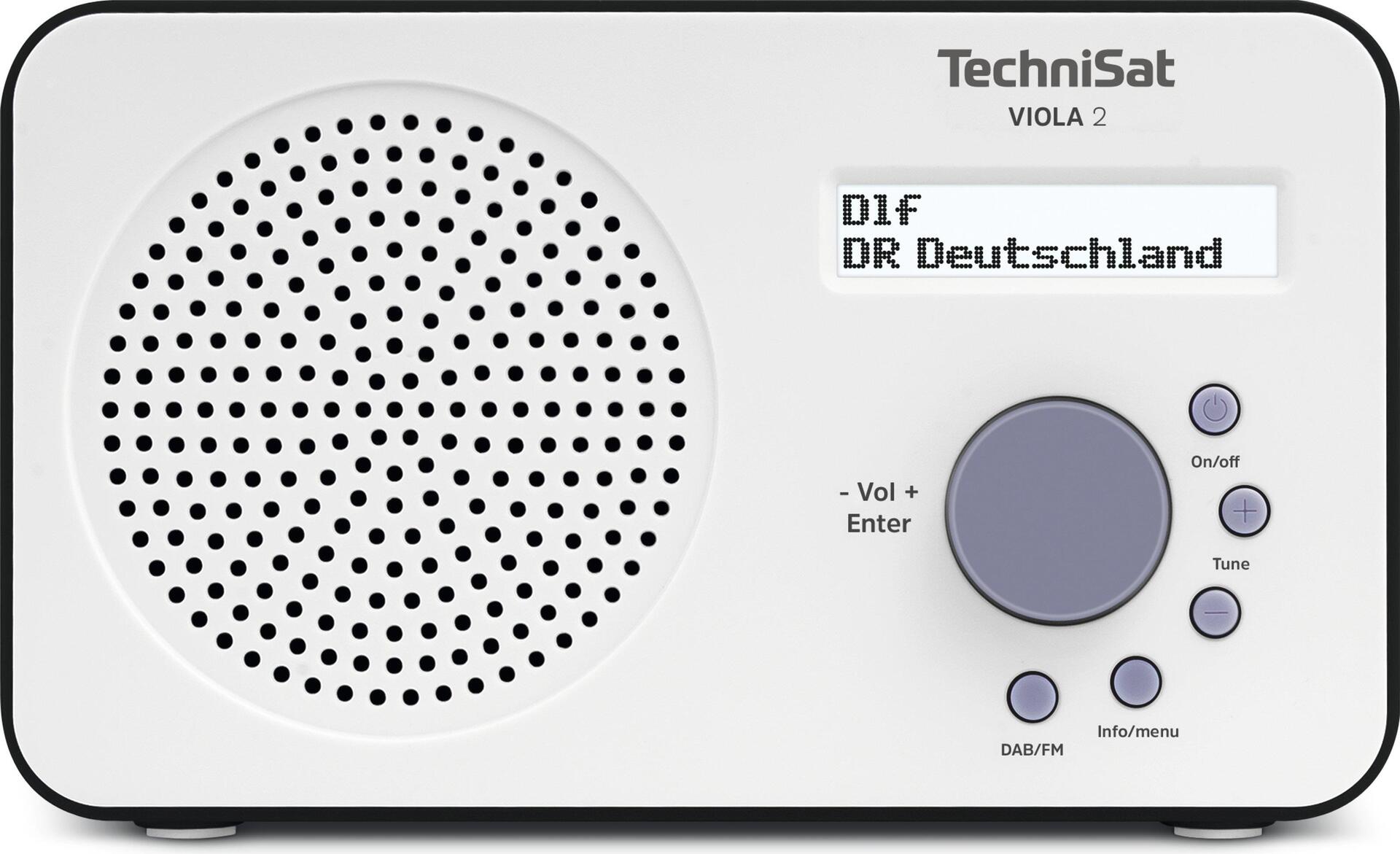TechniSat VIOLA 2 Portable DAB Radio, White/Black (0000/3906)