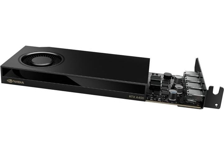 NVIDIA RTX A400 - Grafikkarten - RTX A400 - 4GB GDDR6 - PCIe 4,0 x8 Low-Profile - 4 x Mini DisplayPort (900-5G172-2560-000) afbeelding 1