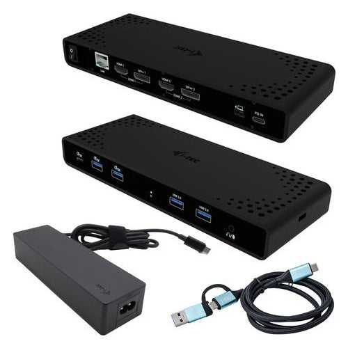 i-Tec - Dockingstation - USB-C / USB4 / Thunderbolt 3 / Thunderbolt 4 - 2 x HDMI, 2 x DP++ - 1GbE - 100 Watt - Europa (CADUA4KDOCKPDB100) afbeelding 1