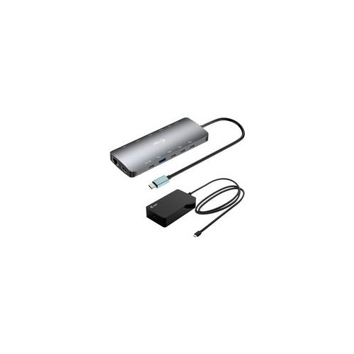 i-tec USB-C Metal NanoDock 2xHDMI 1xUSB-C Video 1xGLAN 1xAudio/Mic 1xSD/microSD 1xUSB 3.2 (C31NANOTRIPLED140) afbeelding 1