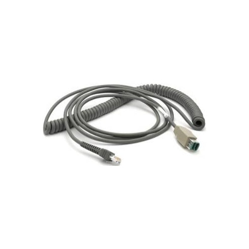 Zebra - USB- / Stromkabel - 5 - 12 V - 4.57 m - gewickelt - für Symbol DS4308, DS7708, Digital Scanner DS9308, Zebra DS4608, DS7708, DS9208, LI2208 afbeelding 1
