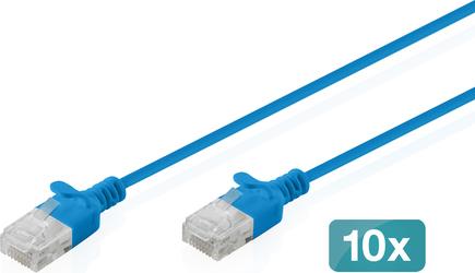 Digitus CAT6 U/UTP Slim Patch Cable 10x3M Blue LSZH AWG 32/7 DK-1618-030S-B-10