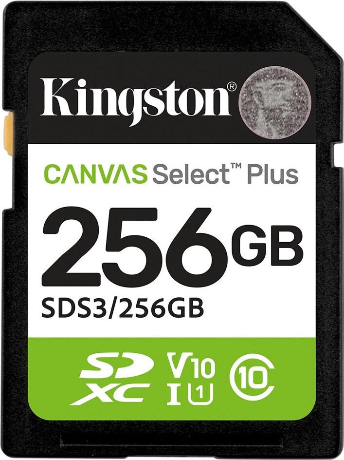 Kingston Technology 256GB SDXC Canvas Select Plus Gen3 - 150MB/s C10 UHS-I U1 V10 - SDS3/256GB
