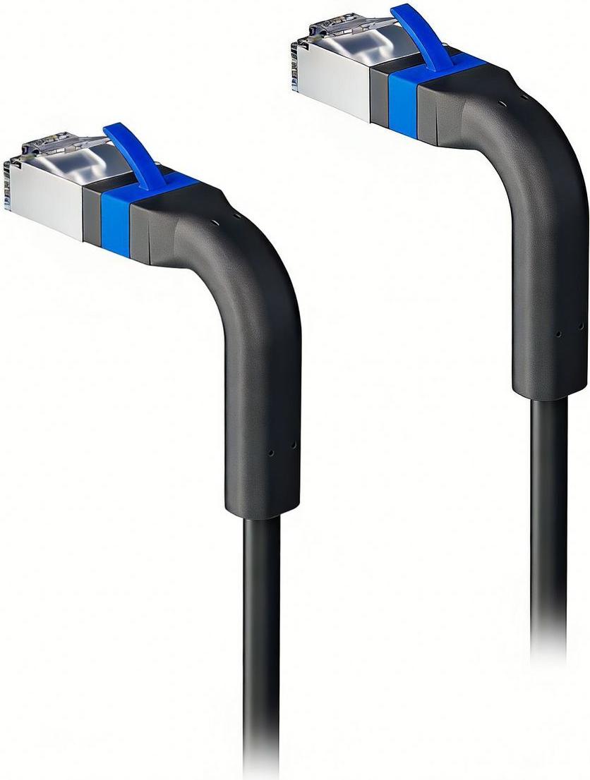Lanview Network Cable CAT6A U/FTP (LSZH) 10m Black (LV-6AFTP-FLEX-ANG-10B-S)