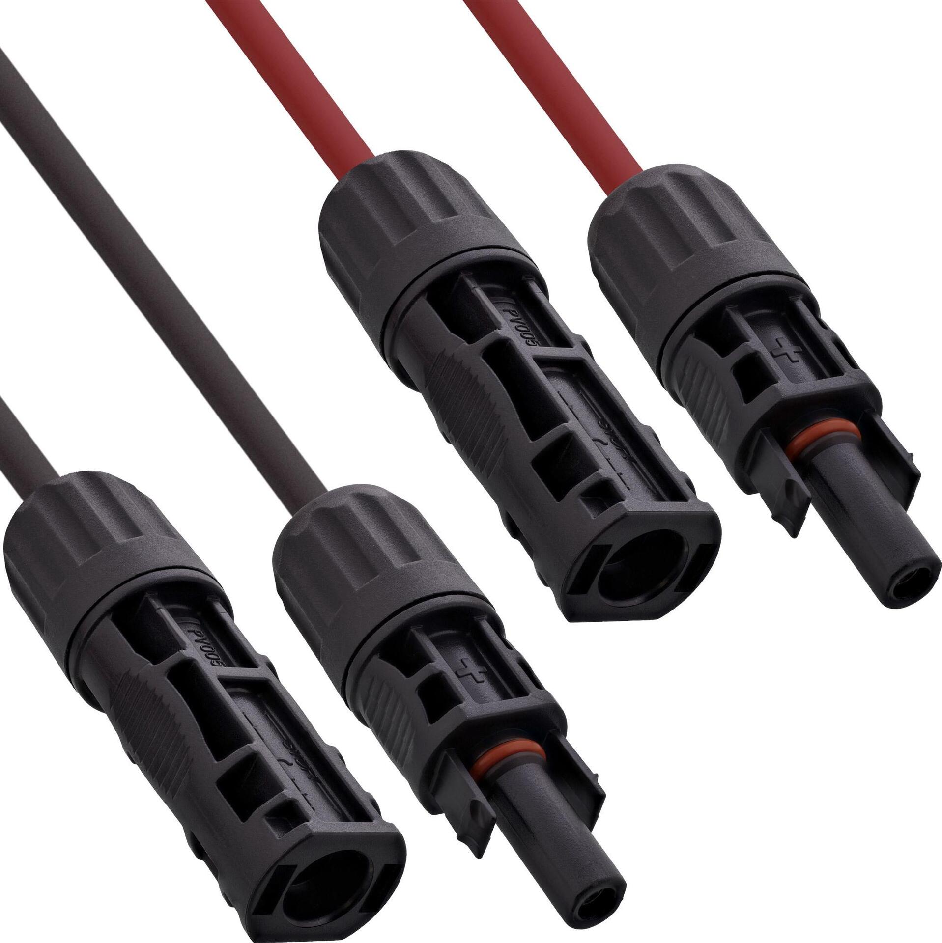InLine Solarkabel Verlängerungs-Set inkl. Solarstecker 6mm² schwarz/rot 12.5m (95612)