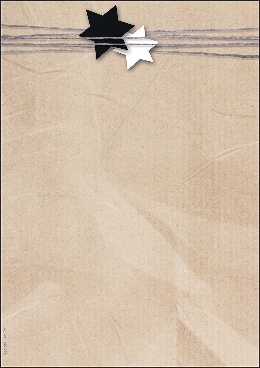 Sigel Christmas Motif Papers - Gift Wrap - Beige - 100 Sheets - Christmas (DP079)