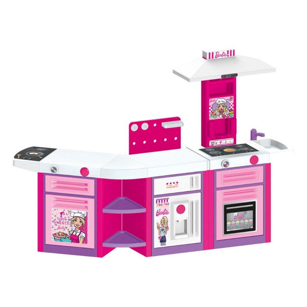 Dolu Play Kitchen with Sound Pink - Barbie - Dimensions: 100 x 145 x 65 cm