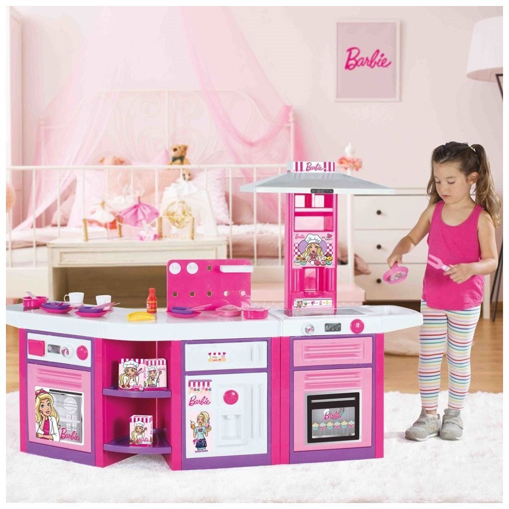 Dolu Play Kitchen with Sound Pink - Barbie - Dimensions: 100 x 145 x 65 cm