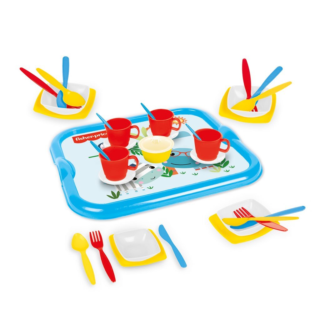 Dolu Dinnerware Playset - Fisher Price - 4 Cups, Plates, and Cutlery