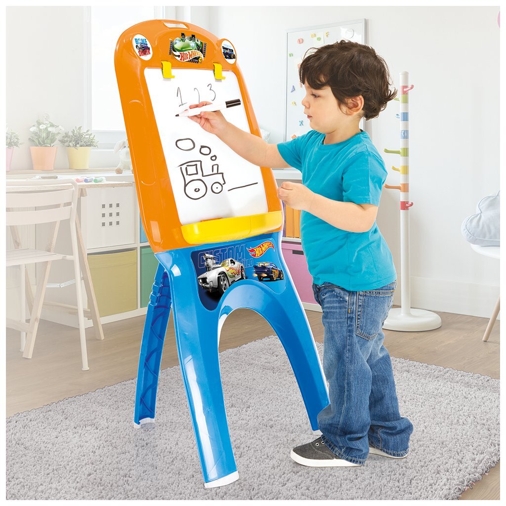 Dolu Drawing Board for Kids Blue/Orange - Hot Wheels with 13 Accessories