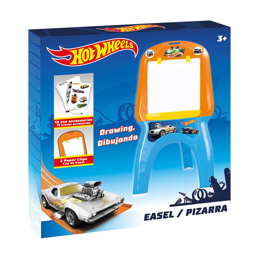 Dolu Drawing Board for Kids Blue/Orange - Hot Wheels with 13 Accessories