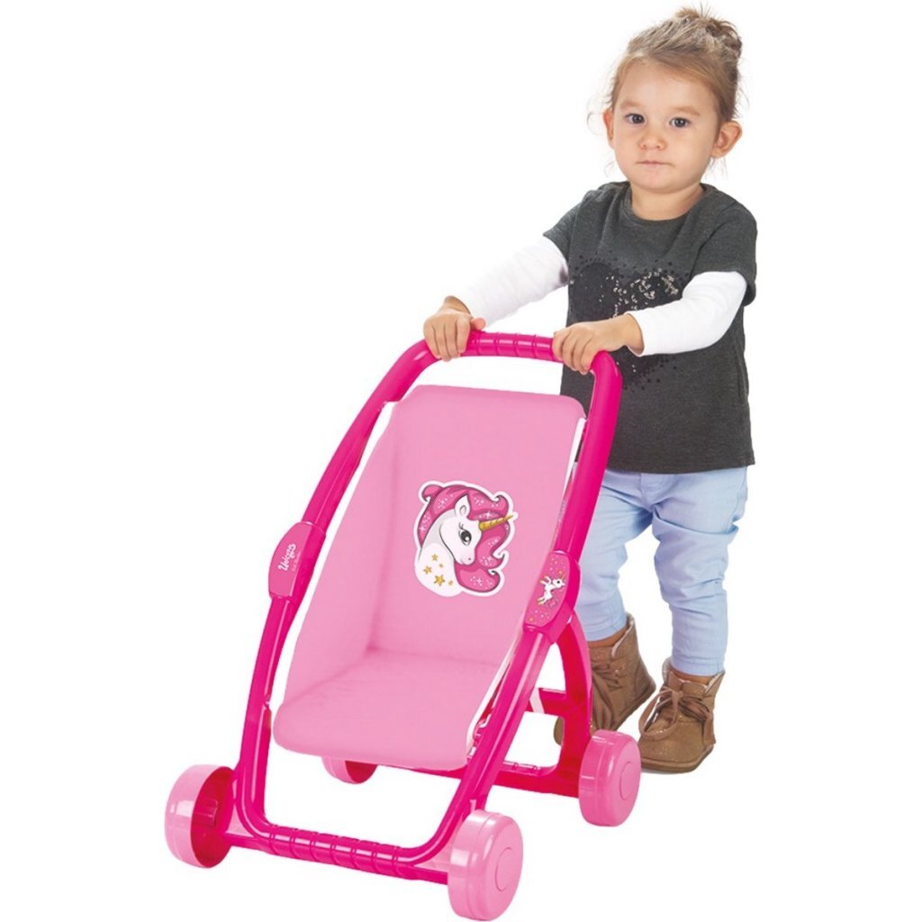 Dolu Doll Stroller Unicorn Pink for Dolls 9-15"