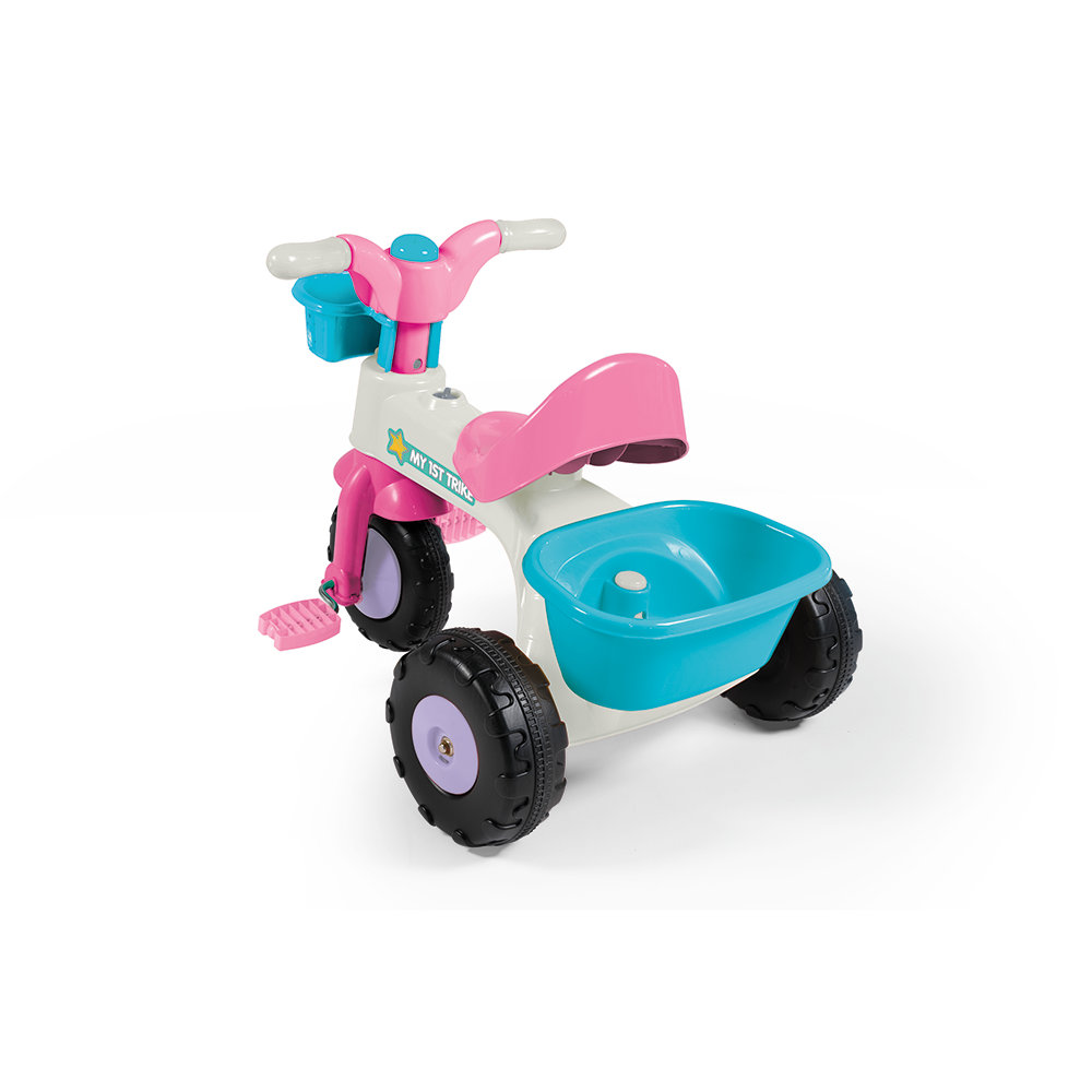 Dolu My First Trike Pink/White/Blue Tricycle for Toddlers