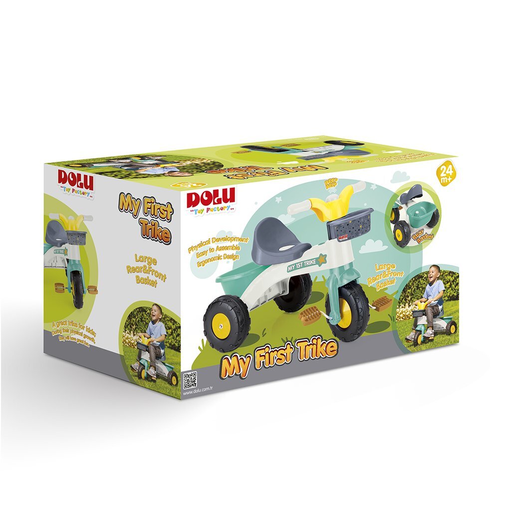 Dolu Tricycle Green/Yellow/White/Gray 70x47x70cm