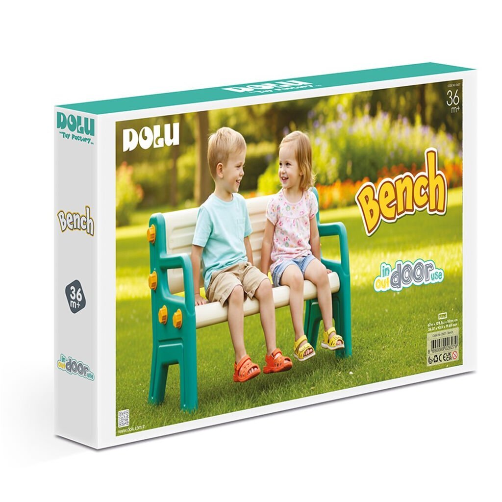 Dolu Bank 109.5x50x67 cm Groen/Wit/Geel