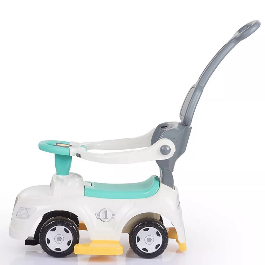 Dolu 3-in-1 Ride-on Car with Handle + Horn White/Blue/Gray/Yellow
