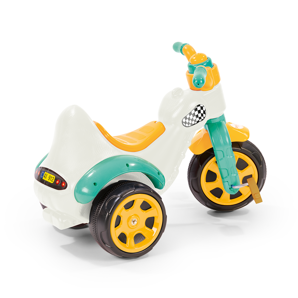Dolu Super-Bike Tricycle White/Blue/Yellow