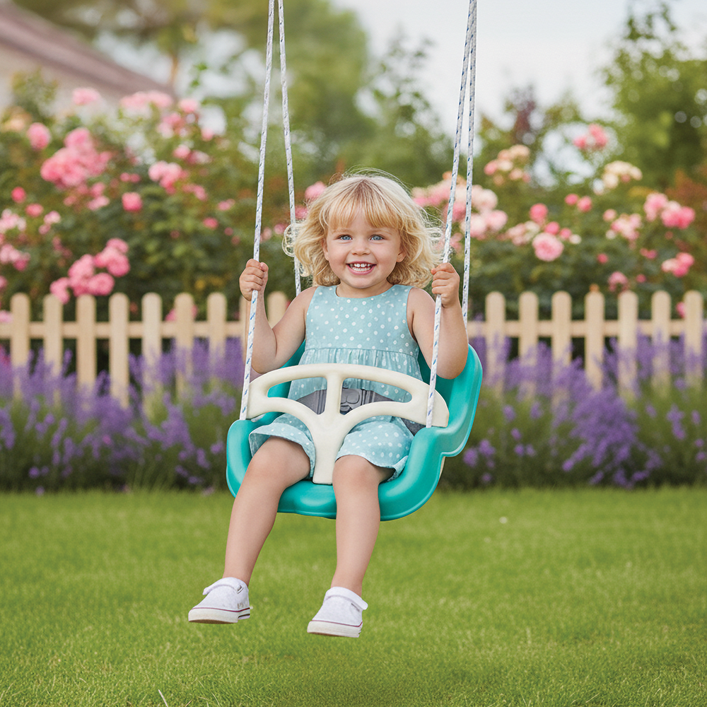 Dolu Rocking Chair Blue/White - Suitable from 12 Months